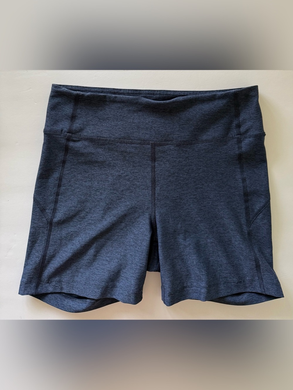 Outdoor Voices Dark Heather Navy Mid-Rise Athletic Shorts